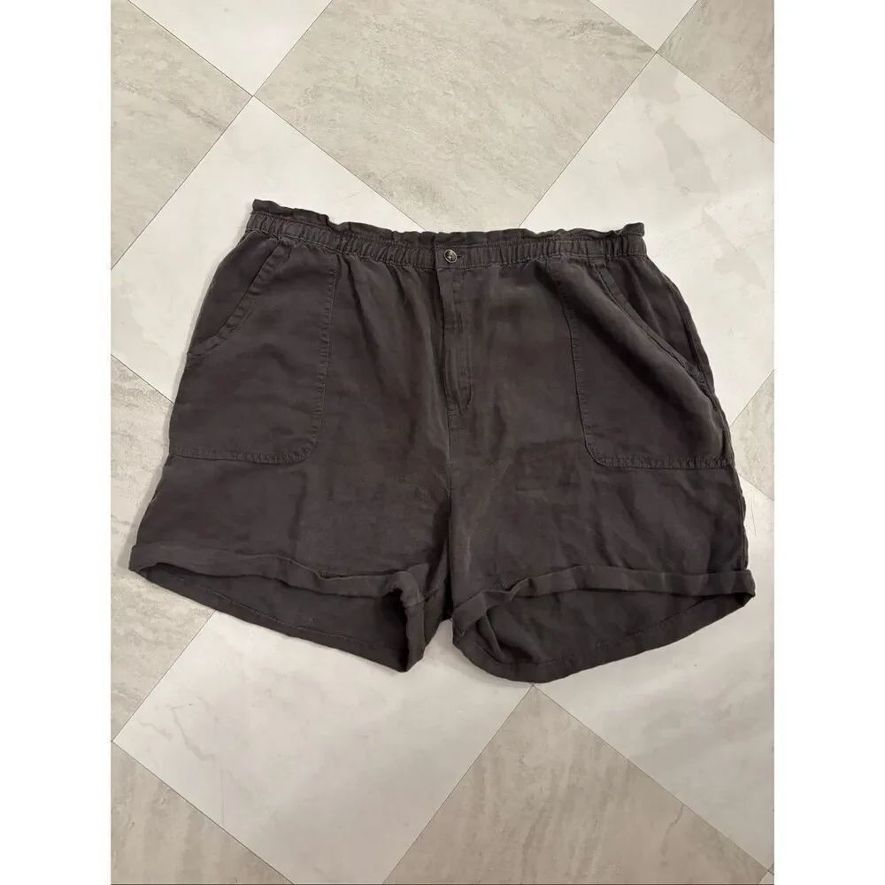 Joie Paperbag Shorts Size XL Charcoal Gray Above-the-Knee Gently Worn